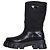Prada Monolith Black Leather Boots with Silver-Tone Logo - EU 39 Pre-owned