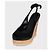 Sandales compensées imprimées en daim noir Gucci - EU 35 d'occasion - vue 3