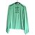Blusa de seda verde com recortes Diane von Furstenberg