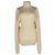 Bottega Veneta Bottega Rollkragenpullover aus cremefarbener Seide Weiß Roh