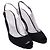 Sandali Slingback Sergio Rossi con tacco in camoscio nero - vista 3