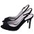 Sandali Slingback Sergio Rossi con tacco in camoscio nero - vista 4