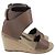 Céline Sandali wedge espadrillas con cinturino alla caviglia Celine in pelle marrone Rosso