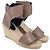 Céline Sandali wedge espadrillas con cinturino alla caviglia Celine in pelle marrone Rosso - vista 3