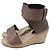 Céline Sandali wedge espadrillas con cinturino alla caviglia Celine in pelle marrone Rosso - vista 4