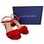 Sandali con tacco e cinturino alla caviglia Stuart Weitzman in camoscio rosso - vista 15