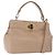 Bulgari BVLGARI Hand Bag Leather 2way Beige Gold Tone
