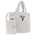 PRADA Tote Bag Fur White Silver