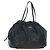 PRADA Side Ribbon Hand Bag Leather Black Gold BR4240