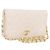 CHANEL Matelasse Chain Shoulder Bag Lamb Skin White Gold CC