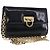 Autre Marque Salvatore Ferragamo Gancini Chain Shoulder Bag Patent Black Gold