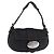 FENDI Schultertasche Leder Schwarz Silber