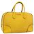 GUCCI Diamante Hand Bag Leather Yellow Silver 354332
