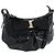 Salvatore Ferragamo Vala Shoulder Bag Patent Black Silver