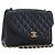 CHANEL Matelasse Chain Shoulder Bag Lamb Skin Navy Gold CC