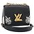 LOUIS VUITTON Twist MM Shoulder Bag Leather Black Gold Tone LV
