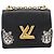 LOUIS VUITTON Twist MM Shoulder Bag Leather Black Gold Tone LV - vista 13