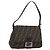 FENDI Zucca Canvas Mamma Baguette Shoulder Bag Brown Silver