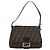 FENDI Zucca Canvas Mamma Baguette Shoulder Bag Brown Silver - vista 13