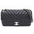 Chanel Borsa a spalla e borsa crossbody Classic in chevron in pelle di agnello Nero