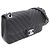 Chanel Borsa a spalla e borsa crossbody Classic in chevron in pelle di agnello Nero - vista 2