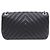 Chanel Borsa a spalla e borsa crossbody Classic in chevron in pelle di agnello Nero - vista 3