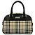 Borsa Boston Burberry in tela e pelle beige e marrone