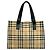 Burberry Nova Check Pattern Leder Handtasche Tote Bag Schwarz Beige - Ansicht 3