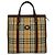 Burberry Nova Check Shadow Tote Bag Braun Beige