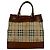 Burberry Nova Check Shadow Horse Pattern Leder Tote Bag Braun Beige - Ansicht 3
