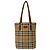 Burberry Nova Check Shadow Horse Pattern Tote Bag Braun Beige