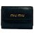 Cartera tri-fold Miu Miu de piel negra Negro
