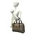 Borsa a mano Burberrys Shadow Horse Nova Check in tela e pelle Marrone Cachi - vista 2