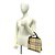 Mini borsa tote Burberry Nova Check in tela e pelle Nero Beige - vista 2