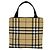 Mini borsa tote Burberry Nova Check in tela e pelle Nero Beige - vista 3