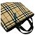 Burberry Nova Check Pattern Lederhandtasche Schwarz Beige - Ansicht 4