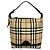 Burberry Nova Check Leder-Handtasche Tote Bag mit Logo-Hardware Schwarz Beige