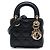 Autre Marque Dior Black Micro Lambskin Cannage Lady Dior Nero