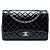 Chanel Black Maxi Classic Patent Double Flap Nero