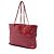 Bolsa Tote Chanel Red CC em couro de bezerro acolchoado com zíper frontal, cordão de ajuste e corrente Vermelho - vista 2