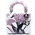 Autre Marque Dior Mini Lady Dior in pelle di cervo bianca con stampa floreale Bianco