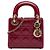 Autre Marque Dior Red Mini Patent Cannage Lady Dior Rosso Bordò