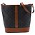 Céline Borsa Secchiello Celine Medium Triomphe in Tela Rivestita Marrone Marrone scuro