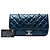 Chanel Blue Medium Quilted Glazed Calfskin Coco Pleats Flap Blu scuro - vista 7