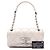 Chanel White CC Double Stitch Lambskin Single Flap Weiß Roh - Ansicht 7