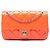 Chanel Orange Small Quilted Patent Coco Shine Flap Arancione