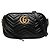 Gucci Borsa a Tracolla Small GG Marmont Matelassé in pelle di vitello nera Nero