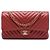 Chanel Red Medium Classic Chevron Lambskin Double Flap Rot