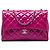 Chanel Pink Large CC Quilted Patent Double Compartment Flap Rosa
