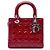 Autre Marque Dior Red Medium Patent Cannage Lady Dior Rosso Bordò